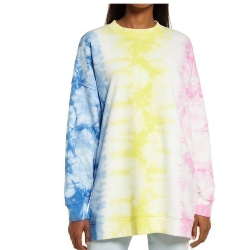 NEW WRANGLER Marina Blue Tie Dye Oversized Sweatshirt